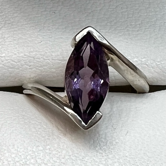 Jewelry - Amethyst 3 Carat Marquise Cut Sterling Silver Ring
